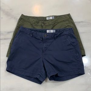 Old Navy navy blue & hunter green bundle of shorts